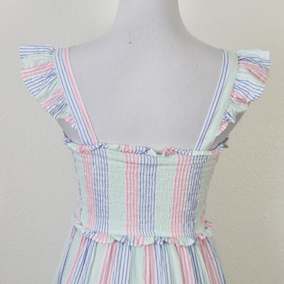 Ruffle Butts Women's Smocked Seersucker Flutter Strap Dress - XS - Picture 3 of 9